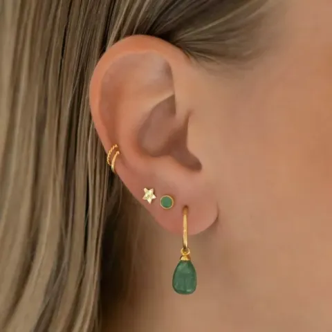 NORDAHL ANDERSEN örhängen i förgyllt silver grön aventurin