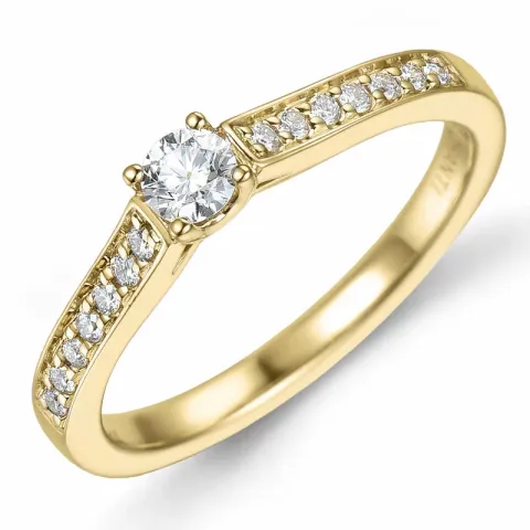 diamant ring i 14  karat guld 0,15 ct 0,11 ct