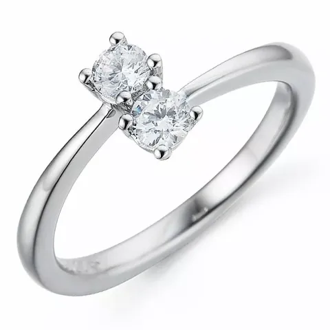 Abstrakt diamant ring i 14 karat vitguld 0,30 ct