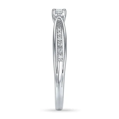 rund diamantring i 14  karat vitguld 0,14 ct