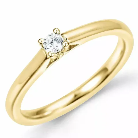 rund diamantring i 14  karat guld 0,10 ct