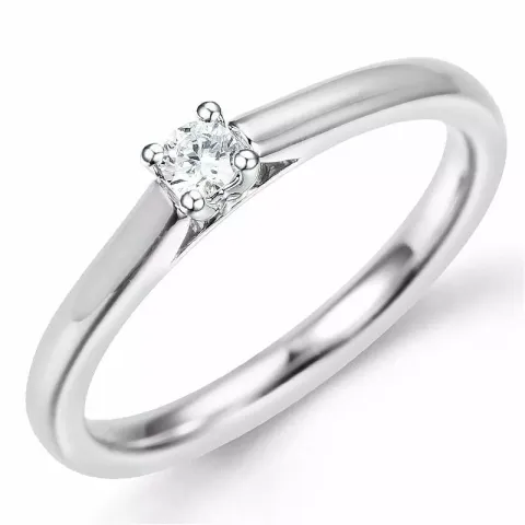 rund diamantring i 14 karat vitguld 0,10 ct