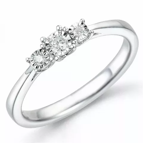Diamant ring i 14  karat vitguld 0,06 ct 0,03 ct