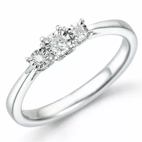 Diamant ring i 14 karat vitguld 0,06 ct 0,03 ct