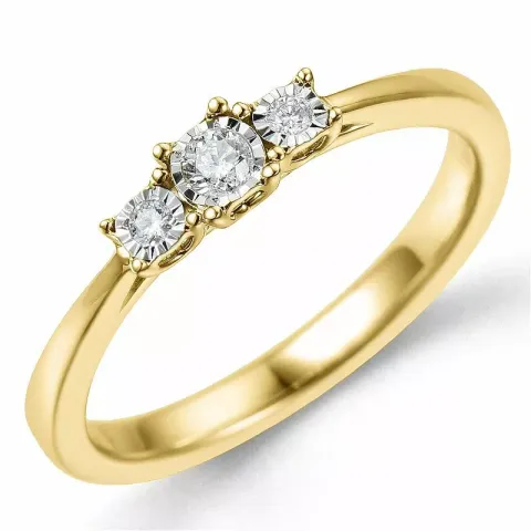 Diamantring i 14  karat guld- och vitguld 0,06 ct 0,03 ct