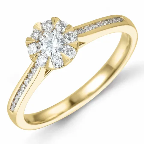 rund diamant ring i 14  karat guld 0,15 ct 0,26 ct