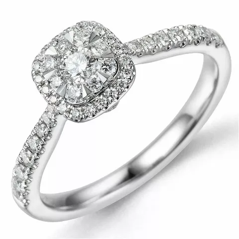 fyrkantigt diamant ring i 14 karat vitguld 0,10 ct 0,44 ct