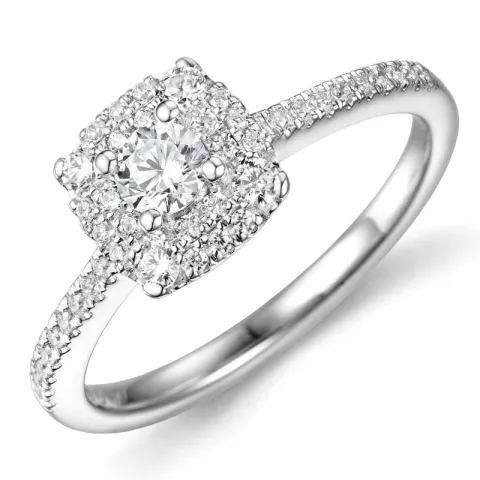 fyrkantigt diamant ring i 14 karat vitguld 0,21 ct 0,30 ct