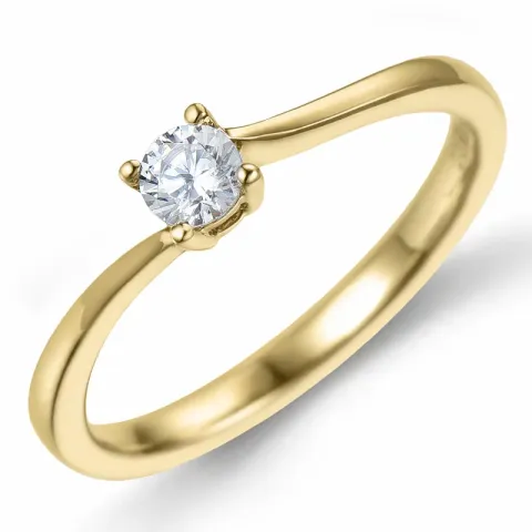 diamant solitärring i 14 karat guld 0,20 ct