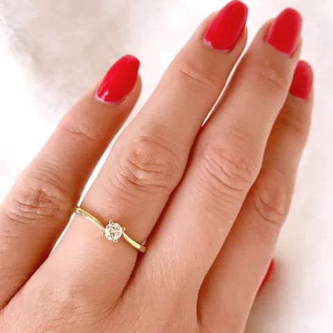 diamant solitärring i 14 karat guld 0,20 ct