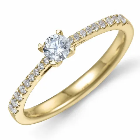 diamant ring i 14  karat guld 0,20 ct 0,14 ct