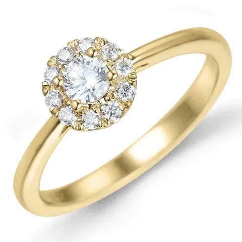 rund diamantring i 14  karat guld 0,20 ct 0,15 ct