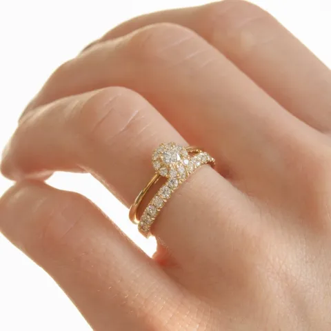 rund diamantring i 14  karat guld 0,20 ct 0,15 ct