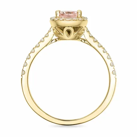 morganit diamantring i 14  karat guld 1,28 ct 0,32 ct