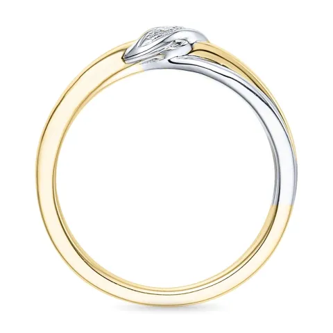 diamantring i 14  karat guld- och vitguld 0,03 ct