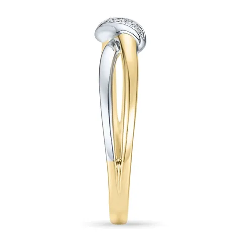 diamantring i 14  karat guld- och vitguld 0,03 ct