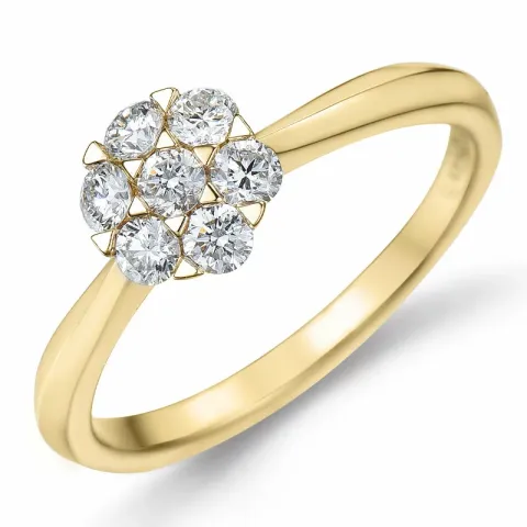 elegant diamantring i 14  karat guld 0,40 ct