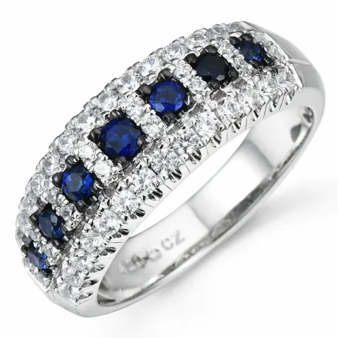 Kollektionsprov safir diamantring i 14 karat vitguld 0,38 ct 0,56 ct