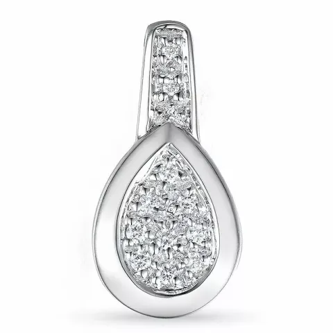 Droppformad diamant hängen i 14 carat vitguld 0,09 ct