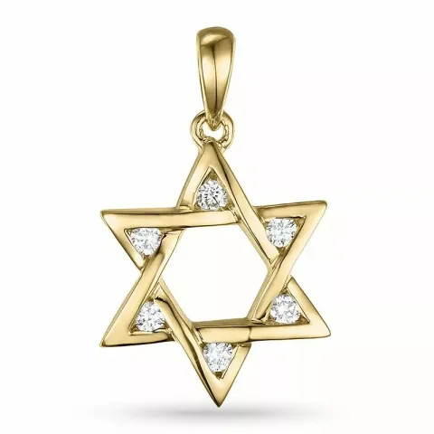 Davidsstjärna diamantberlocker i 14 carat guld 0,13 ct