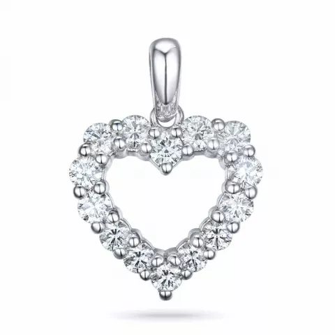 hjärta diamantberlocker i 14  carat vitguld 0,84 ct