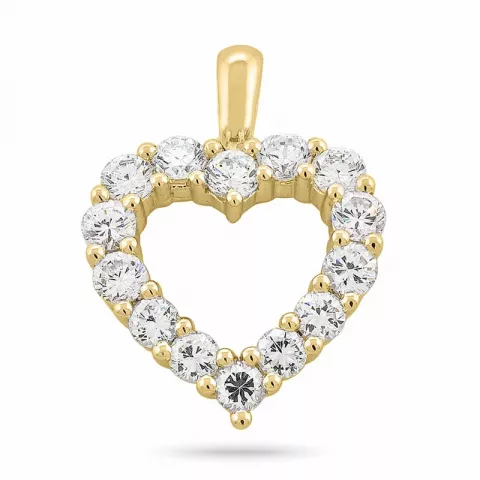 hjärta diamantberlocker i 14  carat guld 1,72 ct