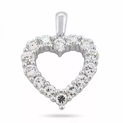 hjärta diamant hängen i 14  carat vitguld 1,72 ct