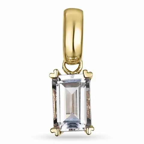 Fyrkantigt morganit hängen i 14 carat guld 0,55 ct