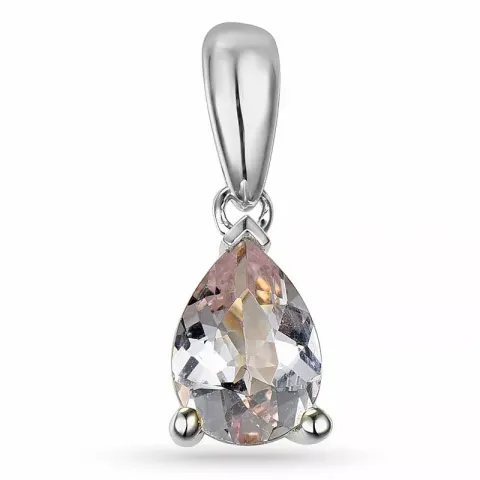 ovalt morganit hängen i 14 carat vitguld 0,64 ct