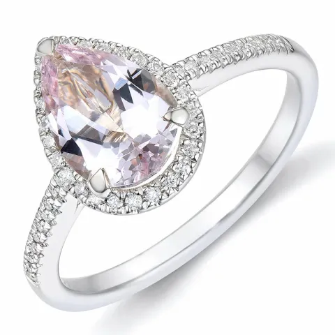 morganit diamantring i 14  karat vitguld 1,80 ct 0,16 ct