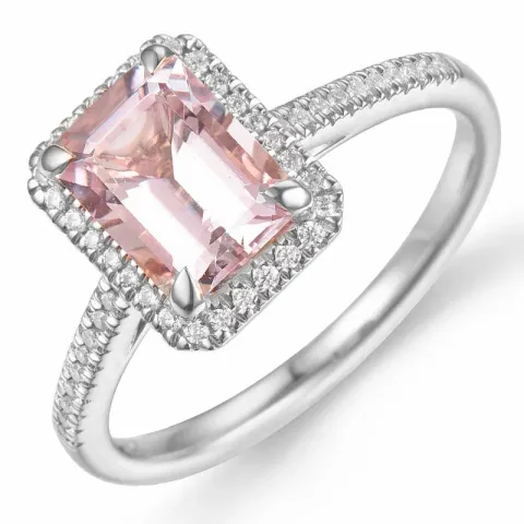 morganit diamantring i 14 karat vitguld 1,70 ct 0,16 ct