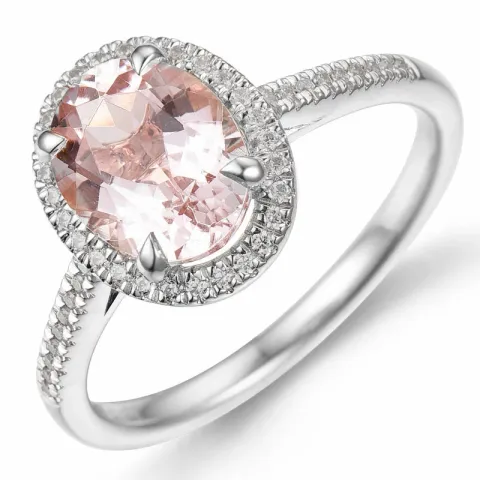 morganit diamantring i 14 karat vitguld 1,82 ct 0,16 ct