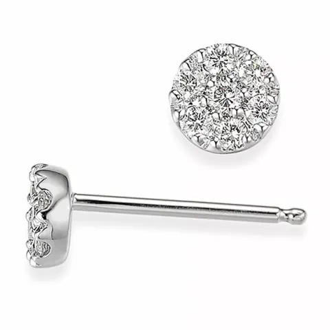 runda briljiantöronringar i 14 karat vitguld med diamant