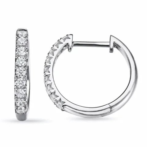 18 mm creol i 14 karat vitguld med diamant