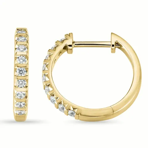 18 mm creol i 14 karat guld med diamant