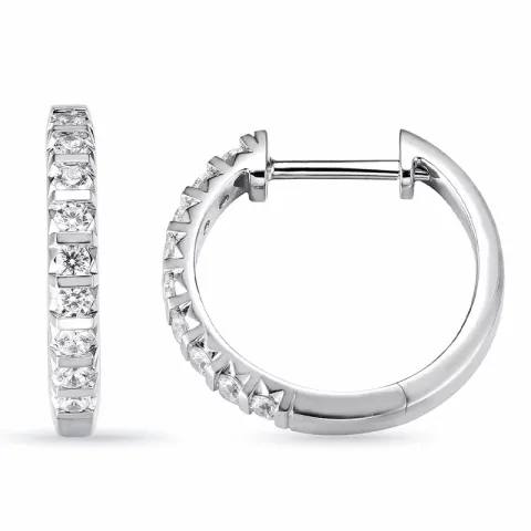 18 mm creol i 14 karat vitguld med diamant