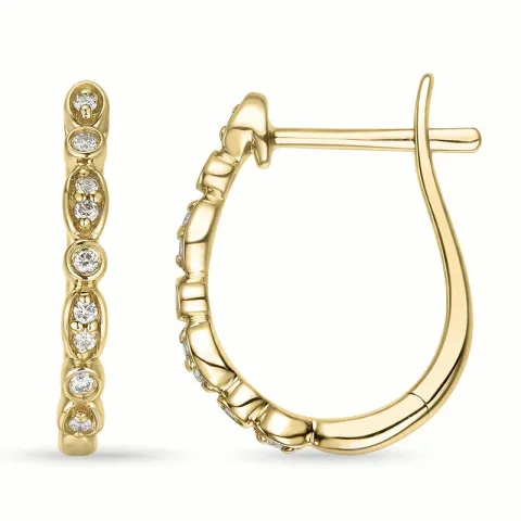 diamant creol i 14 karat guld med diamant