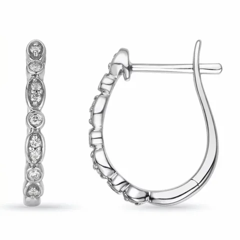 diamant creol i 14 karat vitguld med diamant