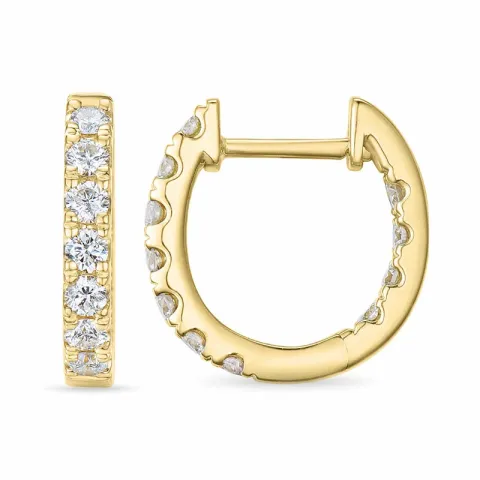 14 mm diamant creol i 14 karat guld med diamant 