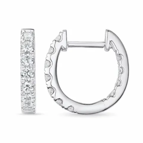 14 mm diamant creol i 14 karat vitguld med diamant 