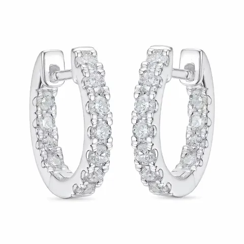 14 mm diamant creol i 14 karat vitguld med diamant