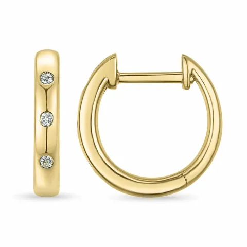 13 mm diamant creol i 14 karat guld med diamant 