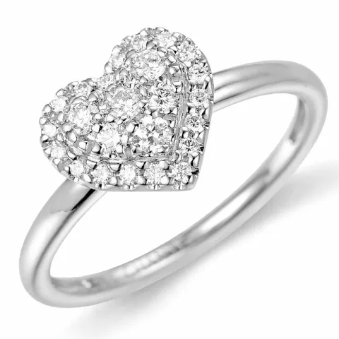 Kollektionsprov hjärta diamantring i 14 karat vitguld 0,22 ct