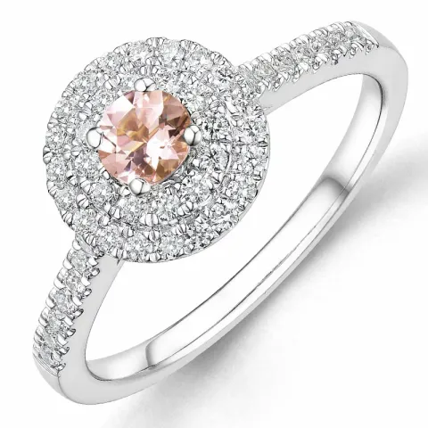 morganit diamantring i 14  karat vitguld 0,22 ct 0,33 ct