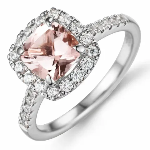 morganit diamantring i 14 karat vitguld 1,25 ct 0,44 ct