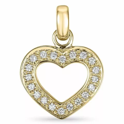 hjärta diamantberlocker i 14  carat guld 0,20 ct