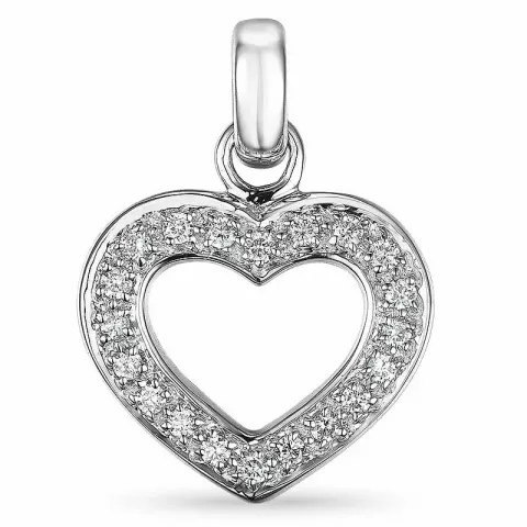 Hjärta diamantberlocker i 14  carat vitguld 0,20 ct