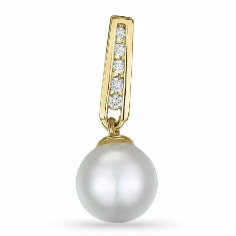Pärla diamantberlocker i 14 carat guld 0,05 ct