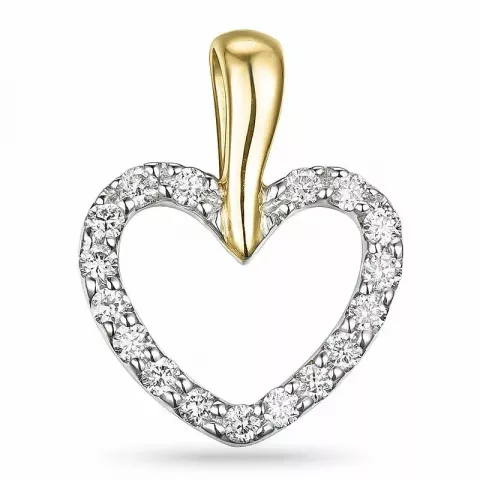 Hjärta diamantberlocker i 14  carat guld- och vitguld 0,22 ct