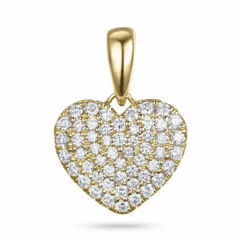 hjärta diamantberlocker i 14  carat guld 0,49 ct
